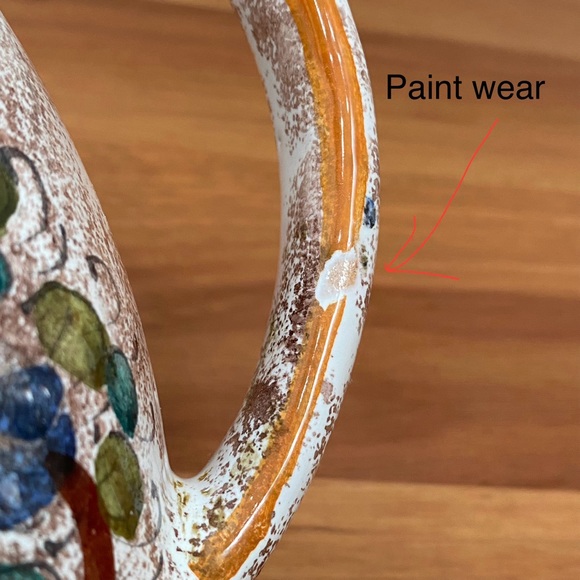 Vintage M.G.P. DERUTA Italy Handpainted Ceramic Rooster Chicken 9” Pitcher - Picture 14 of 16